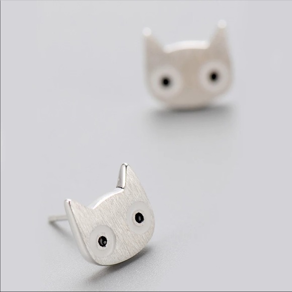 Jewelry - Sterling Silver Cat Stud Earrings
